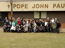 Paul at Clean Up Day and Pop John Paul II School